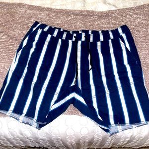 Navy & white stripe shorts